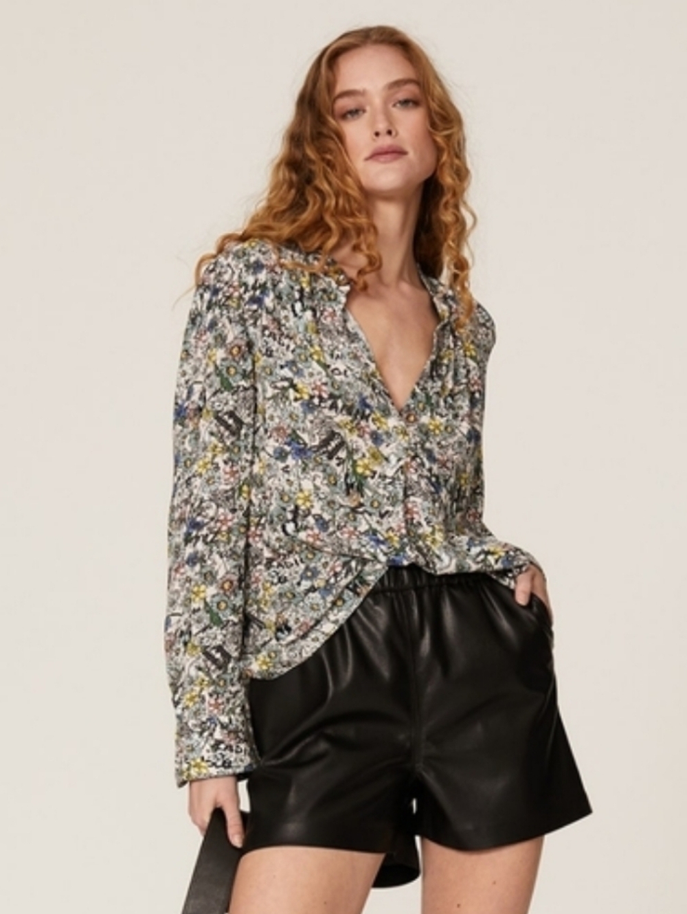 Zadig & Voltaire Tink Crinkle Blouse in Liberty Garden small